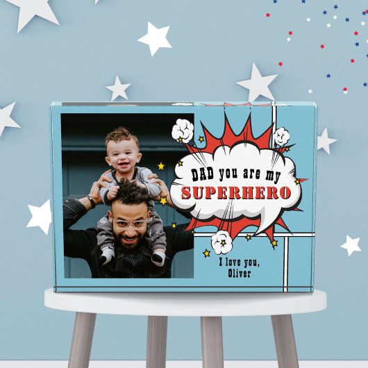 パパスーパーヒーロー漫画音声バブル フォトブロック