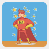 パパスーパーヒーロー神父の日 スクエアシール (正面)