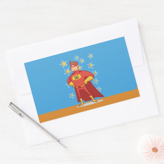 パパスーパーヒーロー神父の日 長方形シール (封筒)