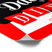 パパズディーナーレッドブラックレトロキッチンプリント ポスター (角)