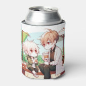 パパズリトリート – チビ（小さくかわいく書いた感じ）ファーザー&チャイルドクーラーボックス 缶クーラー (缶正面)