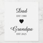 パパセットお爺ちゃんエスト。-カスタム贈答年 ワインラベル (シングルラベル)