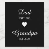 パパセットお爺ちゃんエスト。-カスタム贈答年 ワインラベル (シングルラベル)