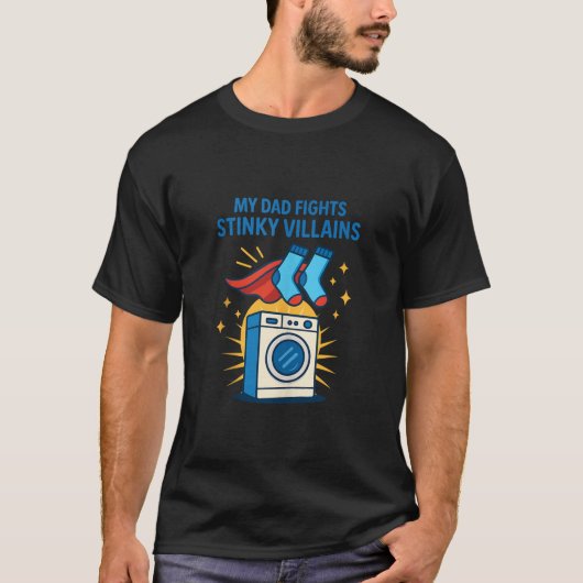 パパソックスおもしろいスーパーヒーロー洗濯機親父 Tシャツ (正面)