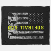 パパソフトボールFDブラック フリースブランケット (正面(横))