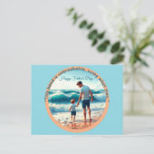 パパソンボンディングビーチフォトファーザーの日引用文 ポストカード (スタンド正面)