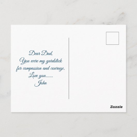 パパソンボンディングビーチフォトファーザーの日引用文 ポストカード (裏面)