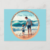パパソンボンディングビーチフォトファーザーの日引用文 ポストカード (正面)