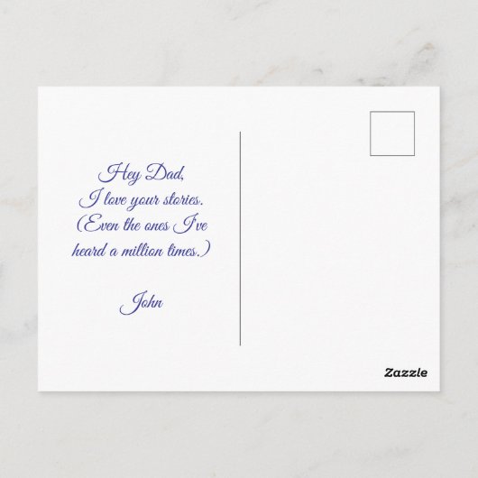 パパソンボンディングフォトファーザーの日引用文Beachvibe ポストカード (裏面)