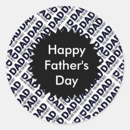 パパタイポグラフィクラシックラウンドステッカー、マット ラウンドシール