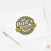 パパタクシーおもしろいサービス – パパ車のシール ラウンドシール (封筒)