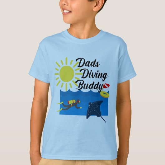 パパダイビングバディデザイン – キッズベーシックTシャツ Tシャツ (正面)