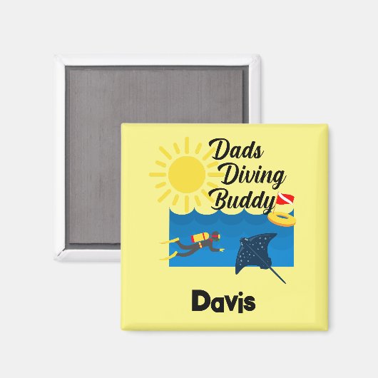パパダイビングバディデザイン – スクエアマグネット マグネット (正面/裏面)