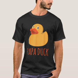 パパダックおもしろいゴムダッキー(アヒルちゃん)ファミリーマッチングファト Tシャツ