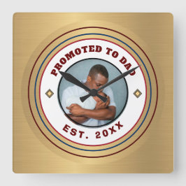 パパダディーパパ父パピーファミリーパーソナライズド スクエア壁時計