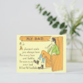 パパチェアパイプヴィンテージ父の日 ポストカード (スタンド正面)