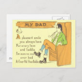 パパチェアパイプヴィンテージ父の日 ポストカード (正面/裏面)