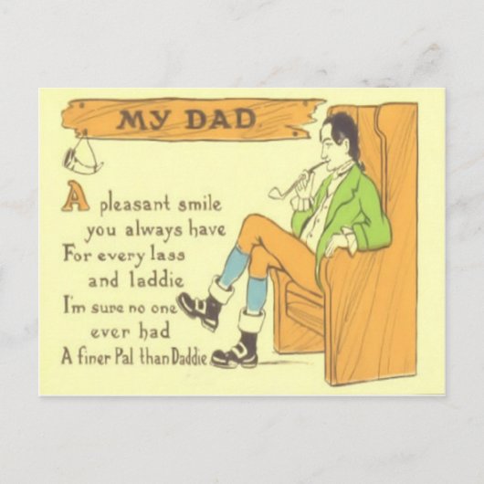 パパチェアパイプヴィンテージ父の日 ポストカード (正面)