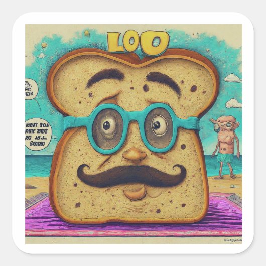 「パパチャークチャンピオン」ステッカー笑わされるコレクション スクエアシール (正面)