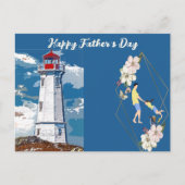 パパドーターボンディングライトハウスハッピーファーザーズデイ シーズンポストカード (正面)