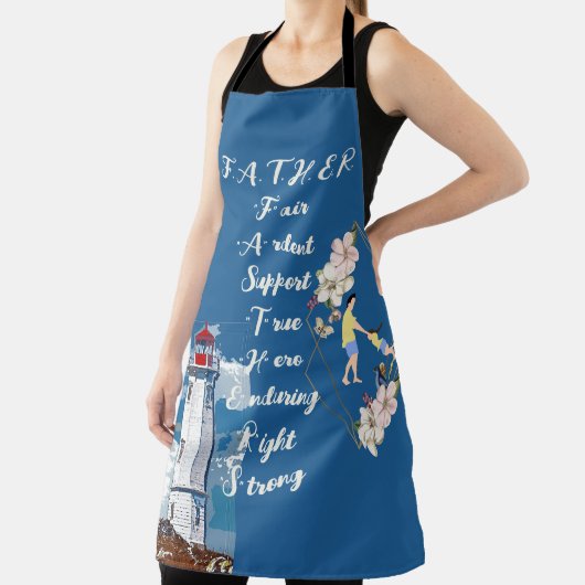 パパドーターボンディングライトハウスファーザーズデイ引用文 エプロン (インサイチュ)