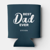 パパネイビーブルーホワイトタイポグラフィファーザーズカスタムデイ 缶クーラー (裏面)