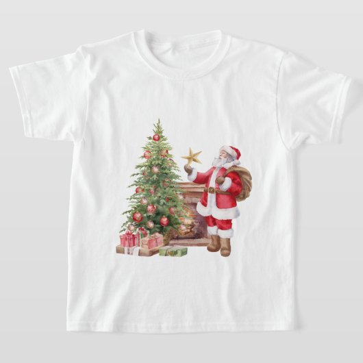 パパノエルサンタクロースクリスマス Tシャツ (レイダウン)
