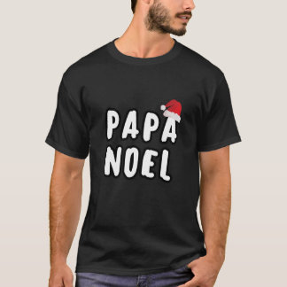 パパノエルサンタハットクリスマスタイポグラフィ Tシャツ