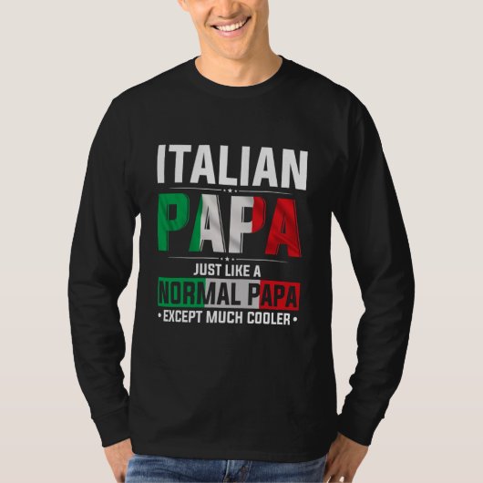 パパハイタリアンッピーファーズデイプライドイタリアン旗 Tシャツ (正面)