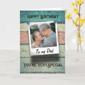 パパハッピーバースデーインスタ素朴ラムフォトウッド カード (黄色い花)