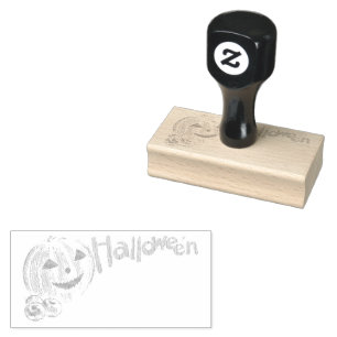 パパハロウィンジャック・オ・ランタンのポーズ ラバースタンプ