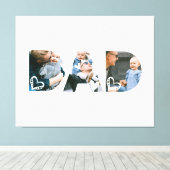 パパハートコラージュ父の日キープサケ写真 キャンバスプリント (インサイチュ (ウッドフロア))