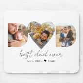 パパハート写真コラージュ、父の日の贈り物 マウスパッド (正面)