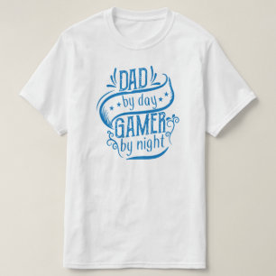 パパバイデイゲーマーバイナイト誕生日または父の日 Tシャツ