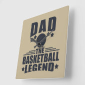 パパバスケットボールの伝説おもしろいの父の日贈り物 スクエア壁時計 (傾斜)