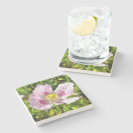 パパバーソムニファラムピンクポピーアート ストーンコースター