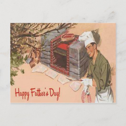 パパバーベキューBBQレトロ広告ヴィンテージ父の日 ポストカード (正面)