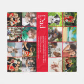 パパパパパパパダディ定義16フォトおもしろいレッド フリースブランケット (正面(横))