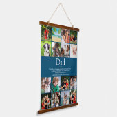 パパパパファーザーデフィニション16フォトコラージブルー 吊り下げ型タペストリー (傾斜あり)