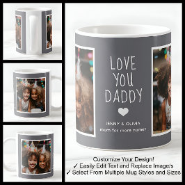 パパパパラブユー2枚モダン写真ミッドグレーC19 コーヒーマグカップ