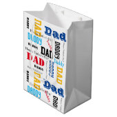 パパパパ父の日抱き枕カラフル文字 ミディアムペーパーバッグ (正面アングル)