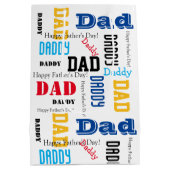 パパパパ父の日抱き枕カラフル文字 ミディアムペーパーバッグ (裏面)
