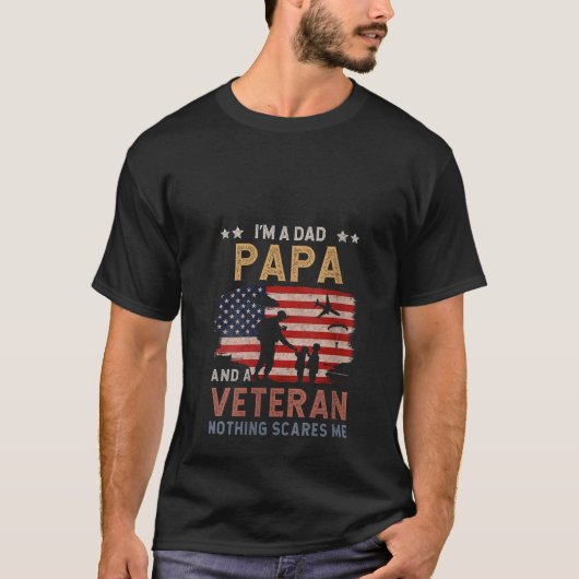 パパパパ父の日私のお気に入りの退役軍人は父 Tシャツ (正面)