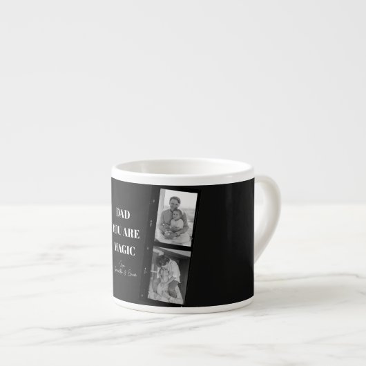 'パパパーソナライズされたあなたは魔法'二人の父親の写真 エスプレッソカップ (正面右)