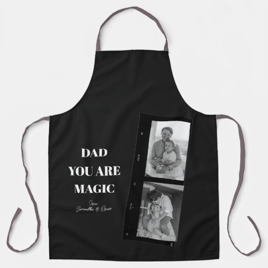 'パパパーソナライズされたあなたは魔法'二人の父親の写真 エプロン (正面)