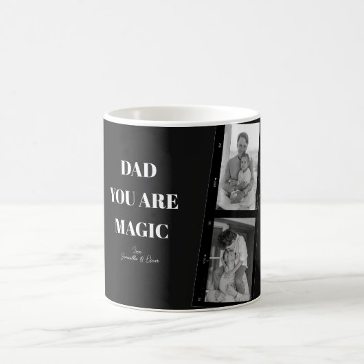 'パパパーソナライズされたあなたは魔法'二人の父親の写真 コーヒーマグカップ (中央)
