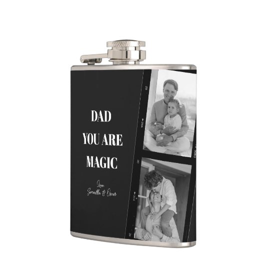 'パパパーソナライズされたあなたは魔法'二人の父親の写真 フラスク (左)