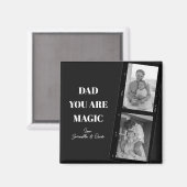 'パパパーソナライズされたあなたは魔法'二人の父親の写真 マグネット (正面/裏面)