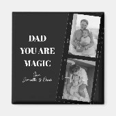 'パパパーソナライズされたあなたは魔法'二人の父親の写真 マグネット (正面)