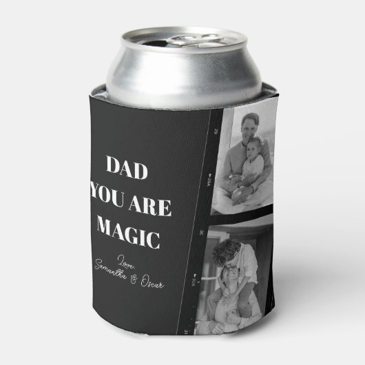 'パパパーソナライズされたあなたは魔法'二人の父親の写真 缶クーラー (缶正面)